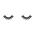 Eyelashes. Close eyes. Cute lashes. Vector illustration