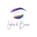 Eyelashes and Eyebrows make up design logo, Vector logo design for beauty salon.