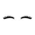 Eyelashes icon. Close eyes. Cute lashes. Vector eyebrows