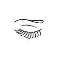 eyelashes icon. Element of make up and cosmetics icon for mobile concept and web apps. Outline dusk style eyelashes icon can be Royalty Free Stock Photo