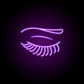 eyelashes icon. Elements of Beauty, make up, cosmetics in neon style icons. Simple icon for websites, web design, mobile app, info Royalty Free Stock Photo