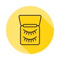 eyelashes outline icon in long shadow style