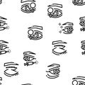Eyelid Surgery Healthy Seamless Pattern Vector