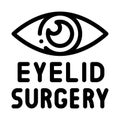 Eyelid surgery icon vector outline illustration