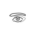 Eyelid surgery line icon