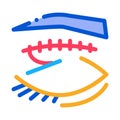 Eyelid surgery stitching icon vector outline illustration Royalty Free Stock Photo