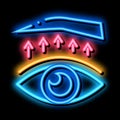 eyelid surgery treatment neon glow icon illustration