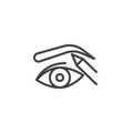 Eyeliner and correction eyebrow shaping outline icon