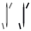 Eyeliner 3d template pencil. Make up realistic pen. Liner. Crayon. Cosmetic Makeup Metallic Eyeliner Pencils