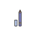 Eyeliner pencil filled outline icon