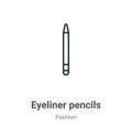 Eyeliner pencils outline vector icon. Thin line black eyeliner pencils icon, flat vector simple element illustration from editable Royalty Free Stock Photo