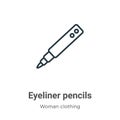 Eyeliner pencils outline vector icon. Thin line black eyeliner pencils icon, flat vector simple element illustration from editable Royalty Free Stock Photo