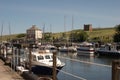 Eyemouth harbour, boats & buildings, Berwickshire