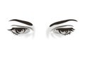 Illustrated eyes black and white