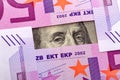 Eyes Benjamin Franklin and euros