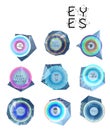 Eyes collection, human pupil