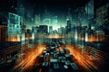 Through Eyes of a Cybercriminal, A digital illustration where the city is seen through the lens of Royalty Free Stock Photo