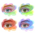 Eyes with different colors with seasonal design Royalty Free Stock Photo