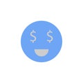 Eyes, dollar, face, money, smiley two color blue and gray icon Royalty Free Stock Photo