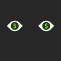 Eyes, dollar signs, darkness