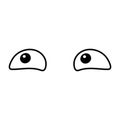 Eyes doodle icon. Simple squinted eyes