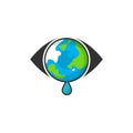 Illustration of the earth that forms eyes and is crying Royalty Free Stock Photo