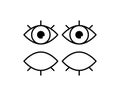 Eyes and eyelashes icon vector illustration eps10. Isolated badge for website or app - stock infographics . Open and closed eyes Royalty Free Stock Photo