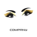 Eyes and eyelashes logo. Vector illustration.