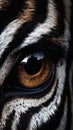 Through the Eyes of a Fierce Zebra: A Macro View of Stripes, Fire, and Readiness to Strike Royalty Free Stock Photo