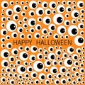 Eyes frame. Eyeball apple set. Happy Halloween baby card. Royalty Free Stock Photo