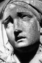 Eyes full of pain. Fragment of an ancient statue of  Virgin Mary Royalty Free Stock Photo