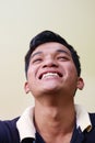 Eyes of happy young asian man looking at camera Royalty Free Stock Photo