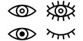 Eyes icon set symbol basic simple design. Royalty Free Stock Photo