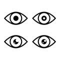 Eyes icon vector illustration, vision icon symbol isolated flat design Royalty Free Stock Photo