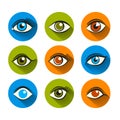 Eyes Icons Flat Set Royalty Free Stock Photo