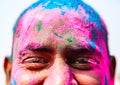 Eyes of an Indian with colors on his face