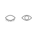 Eyes line icon. Close and open linear cartoon eye. Vector illustration