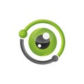 Eyes Logo vector template, circle Vision Logotype concept, optic and eye lens logo vector