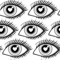 Eyes of Lovers Seamless Pattern