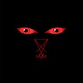 Eyes of Satan or devil- Eyes of the devil with sigil of Lucifer