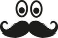 Eyes with scrubby mustache Royalty Free Stock Photo