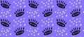 Eyes seamless pattern, hand drawn ink eyes on blue background, print for fabric and paper