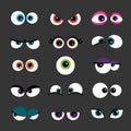 Eyes Set vector illustration. Funny comic monster eyes Royalty Free Stock Photo