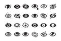 Eyes symbols. Closed opening eye human parts optical medical healthcare insomnia cataract good looking vision vector