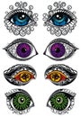 Eyes symbols , vector mysterious eyes, vector illustration, decorative elements