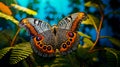 Eyes of the Tropics: Caligo Atreus Butterfly with Unique Wing Patterns Royalty Free Stock Photo