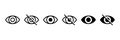Eyes vector icon set. Linear sign of open and closed eyes. Confidential information symbol Royalty Free Stock Photo