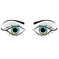 Eyes young women look forward silhouette. vector illustration Royalty Free Stock Photo