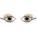 Eyes young women look forward silhouette. vector illustration Royalty Free Stock Photo