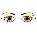 Eyes young women look forward silhouette. vector illustration Royalty Free Stock Photo